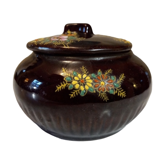 ⛱️Hand Painted Vanity Jar Made in Japan - Picture 1 of 7